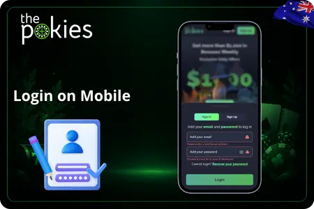 ThePokies Net login on mobile